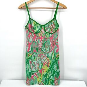 Zara Green and Pink Dress Size L